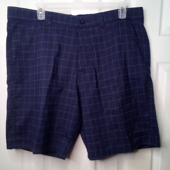 Hang Ten Shorts Men 40 Casual Plaid Blue - Picture 1 of 12